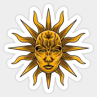 Sun Tarot Illustration Sticker